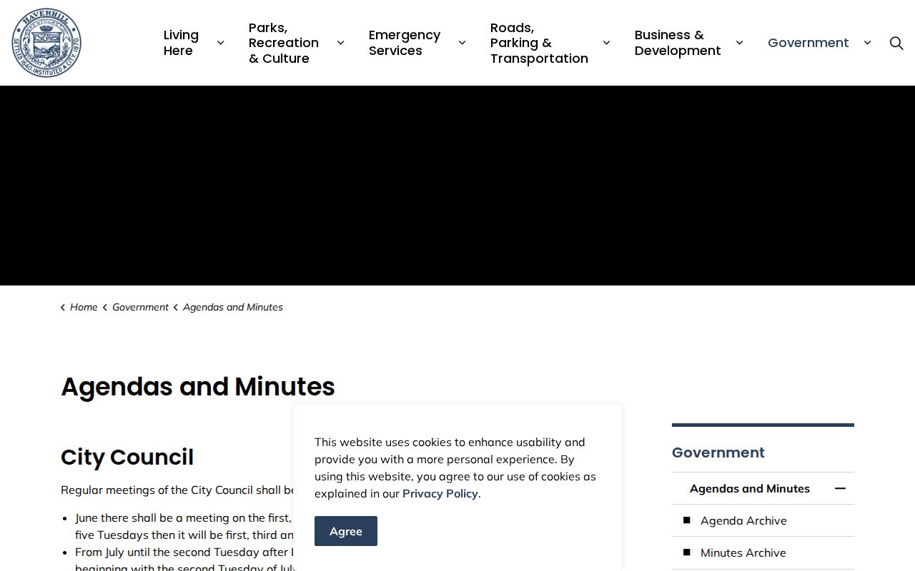 Haverhill resident records through the agendas and minutes archive